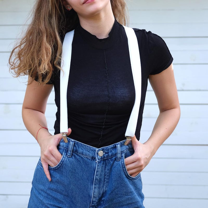 Action Ward Store Women's Suspenders - 1" Width - Y Back 4 Clip Skinny Ladies Suspenders - Image 2